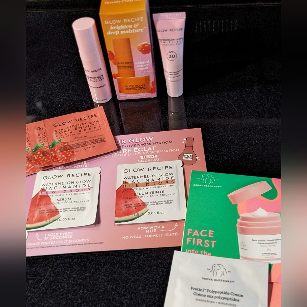 Lot of 12 Glow Recipe Minis Bundle Packets & Travel Size Moisturizer & Pore's